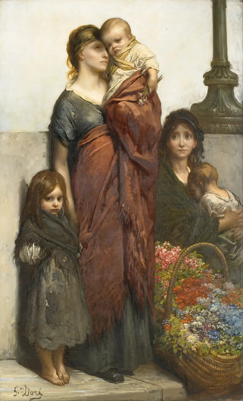 Blomsterförsäljarna i London - Gustave Doré