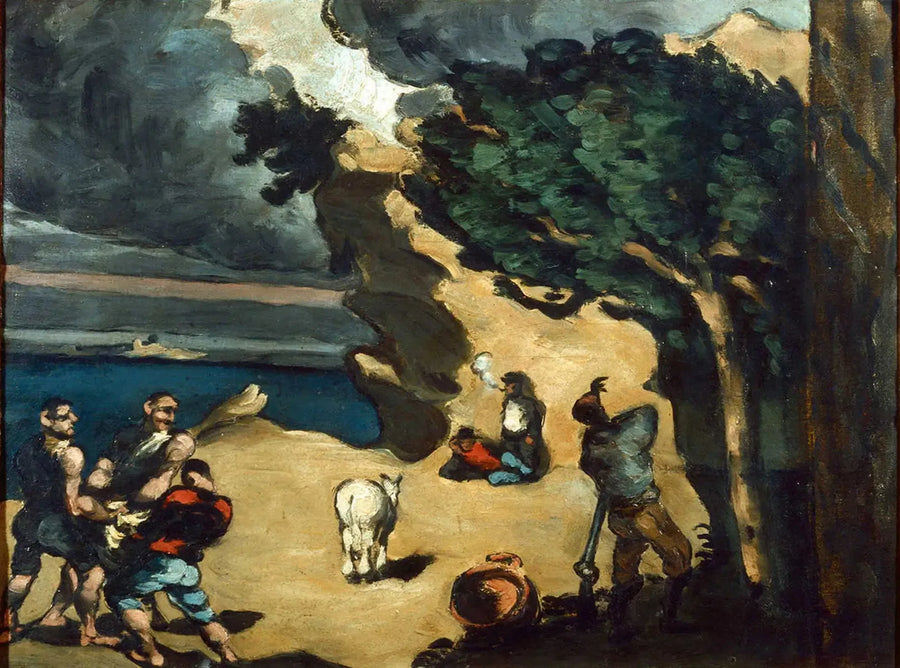 Tjuvarna och åsnan - Paul Cézanne