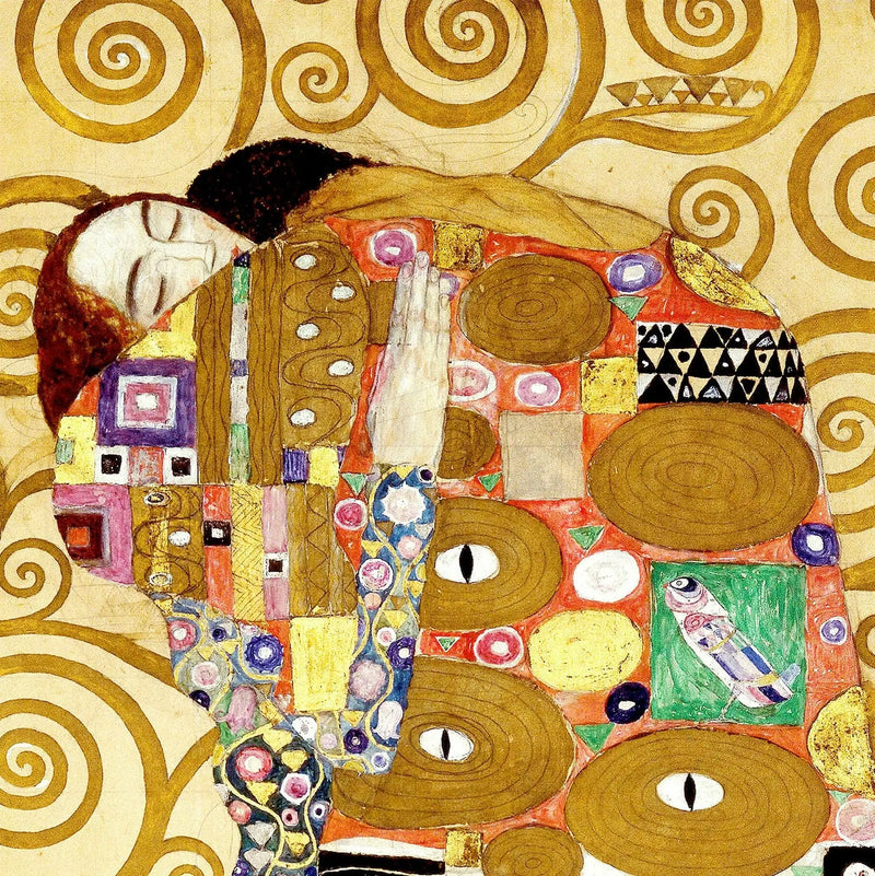 🤝 Omfamningen (Detalj från Livets träd) – Gustav Klimt (cirka 1905-1909)