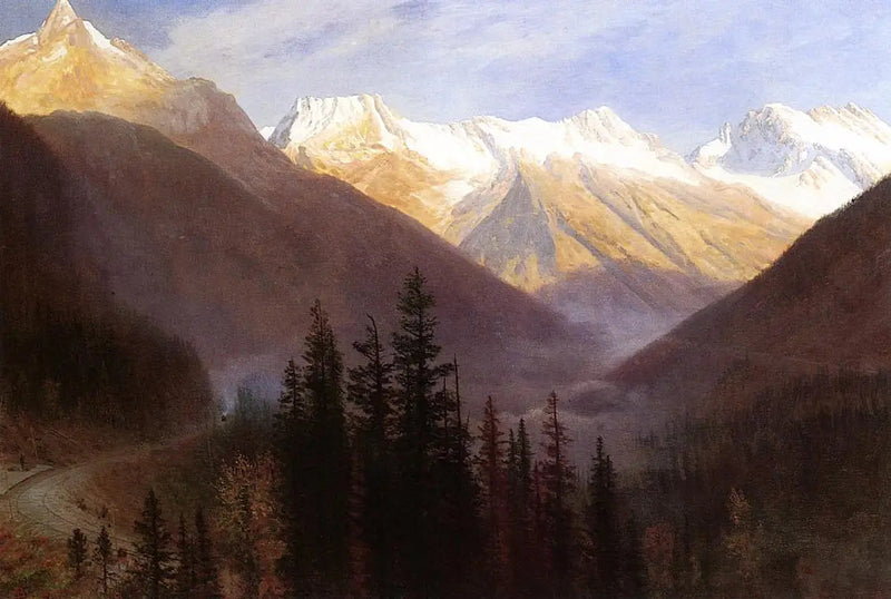 Soluppgång vid Glacier Station - Albert Bierstadt