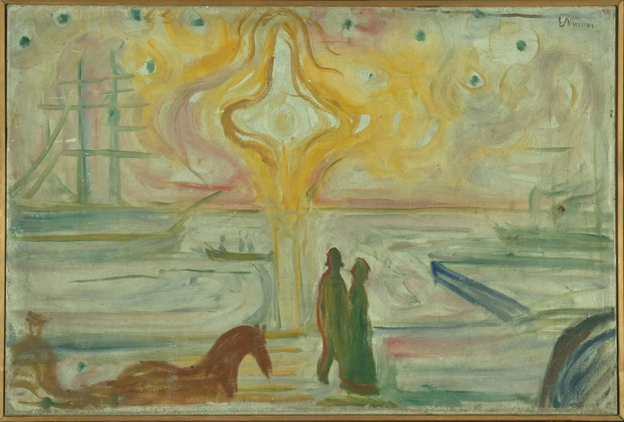 Soluppgång över hamnen - Edvard Munch