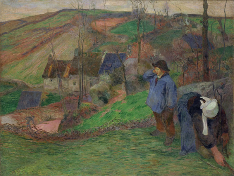 Vintern i Pont-Aven, liten Breton och plockare - Paul Gauguin