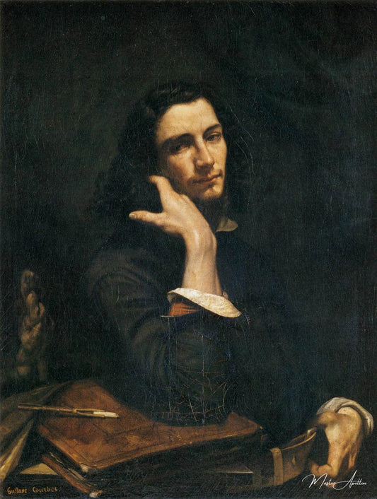 L'homme à la ceinture de cuir. Portrait de l'artiste - Gustave Courbet - Reproductions de tableaux et peintures haut de gamme