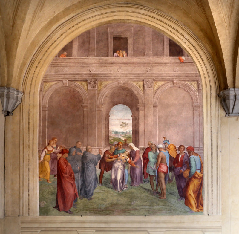 Frigörelse av den besatta kvinnan av djävulen - Andrea del Sarto
