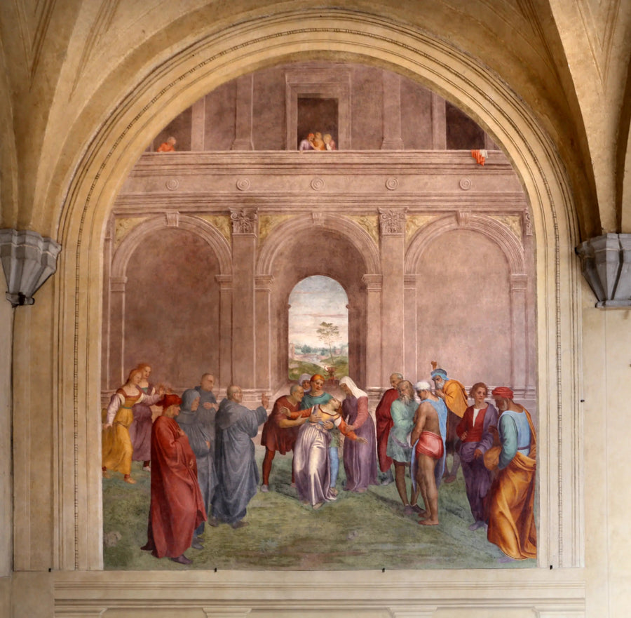 Frigörelse av den besatta kvinnan av djävulen - Andrea del Sarto