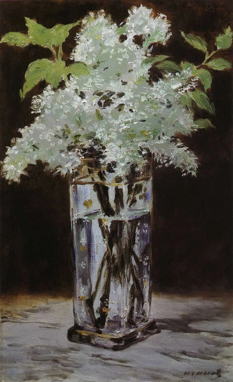 Vit syren i en kristallvas - Édouard Manet