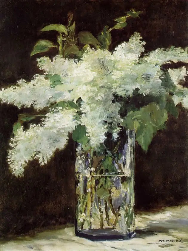 Vita liljor i en glasvas - Édouard Manet