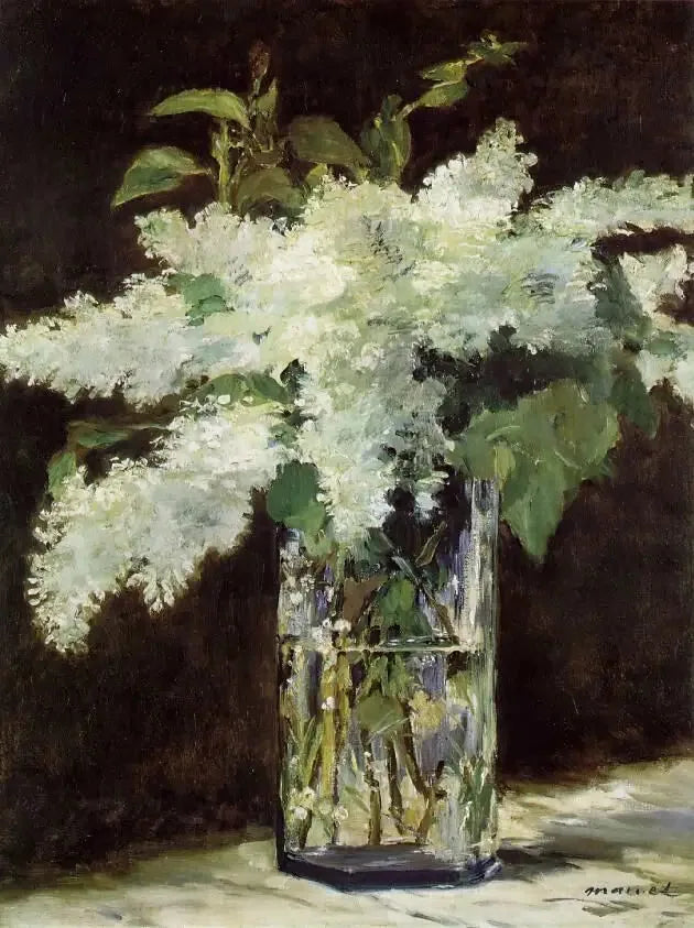 Vita liljor i en glasvas - Édouard Manet