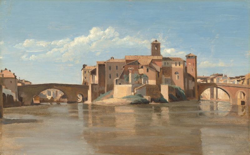 Ön och San Bartolomeo-bron, Rom - Jean-Baptiste Camille Corot