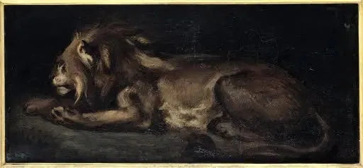 Liggande lejon - Eugène Delacroix