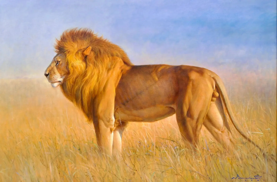 Lejon på savannen | 150 x 100 cm