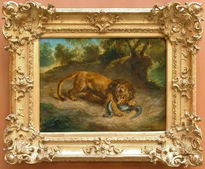 Lejon och Kajman - Eugène Delacroix