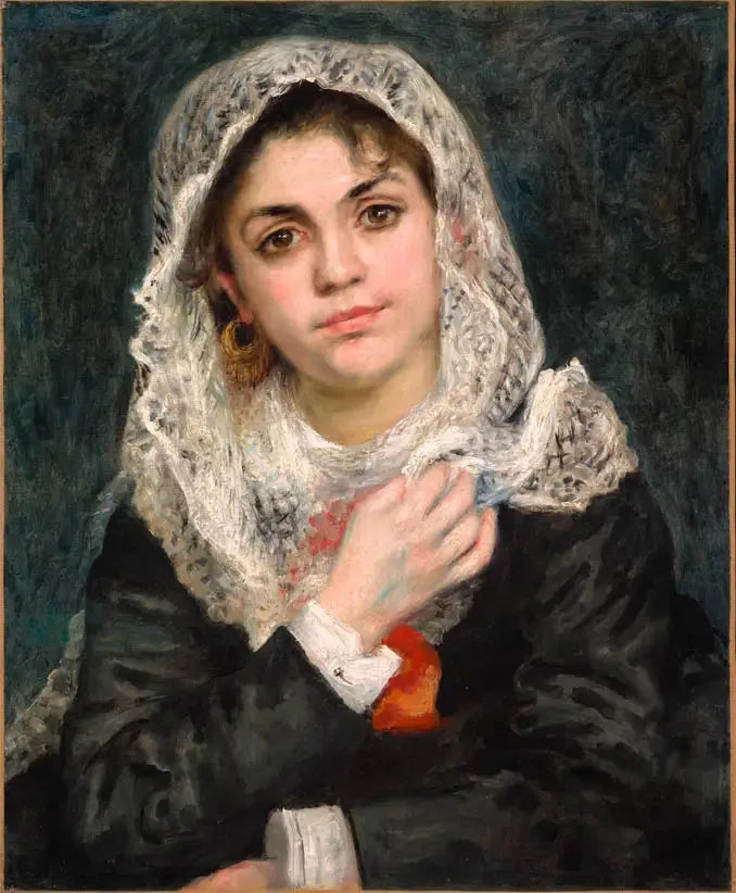 Lise i en vit sjal - Pierre-Auguste Renoir
