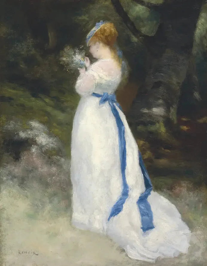 Lise som håller en bukett med vilda blommor - Pierre-Auguste Renoir