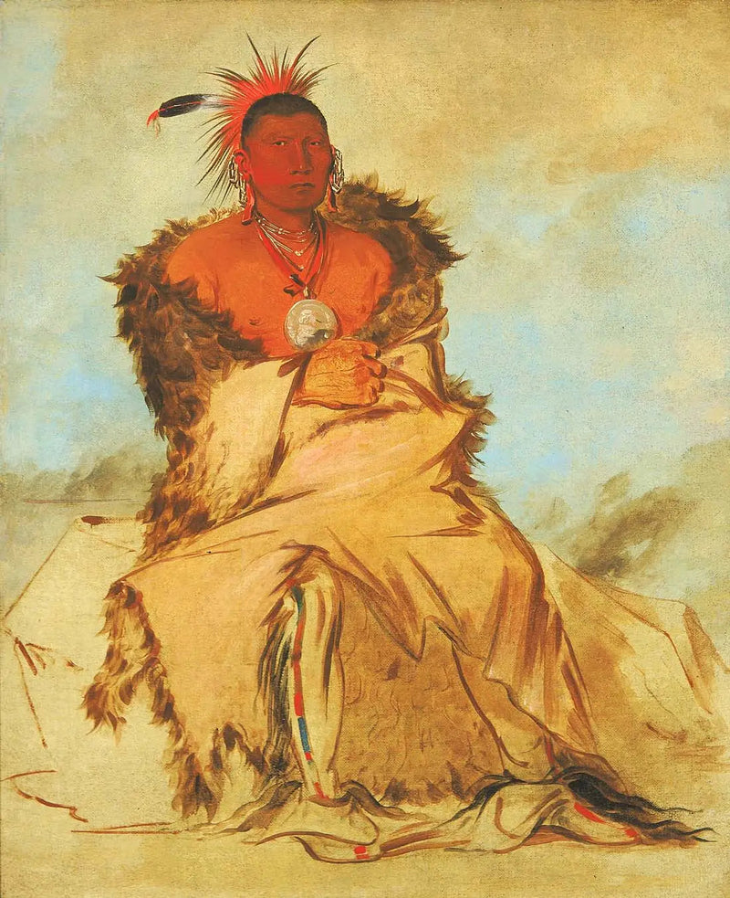 Loo-rá-wée-re-coo, Fågel som går i krig, ett Pawnee-oväsen - George Catlin