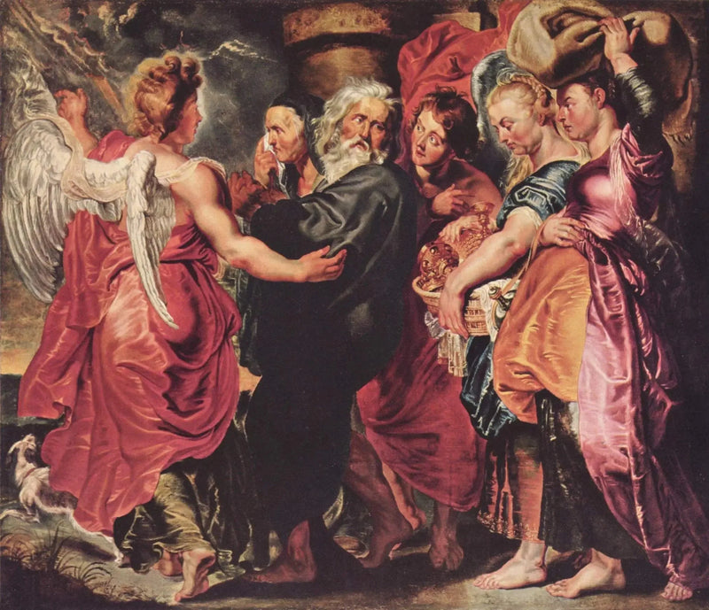 Parti och hans familj flyr från Sodom - Peter Paul Rubens