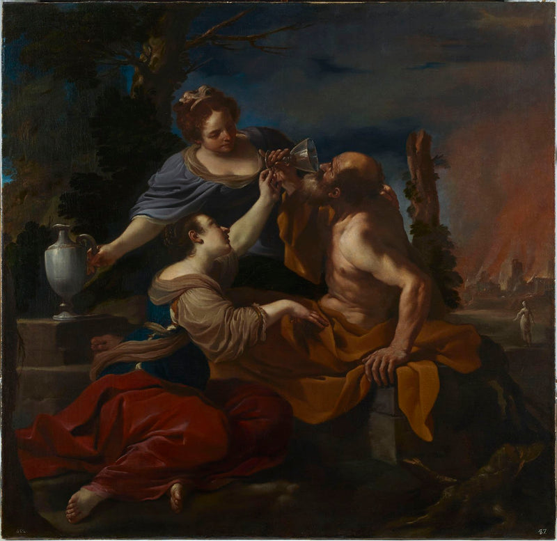 Lot och hans döttrar - Guercino