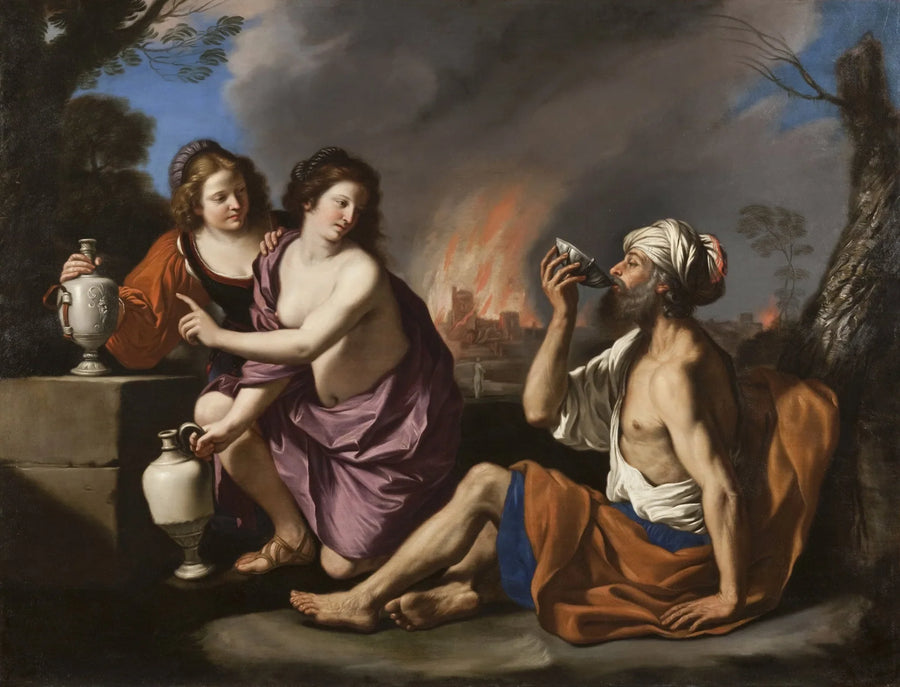 Lot och hans döttrar - Guercino
