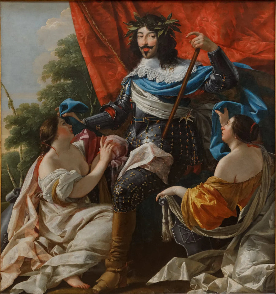 Louis XIII mellan två kvinnliga figurer som symboliserar Frankrike och Navarra - Simon Vouet