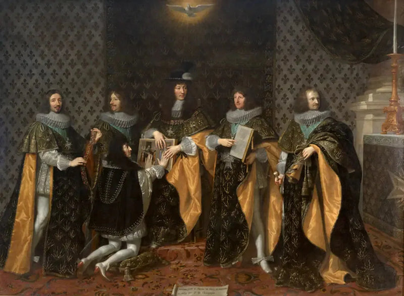 Louis XIV dagen efter hans kröning, mottar sin bror Monsieur, hertig av Anjou, ed som riddare av Heliga Andens orden i Reims, den 8 juni 1654 - Philippe de Champaigne