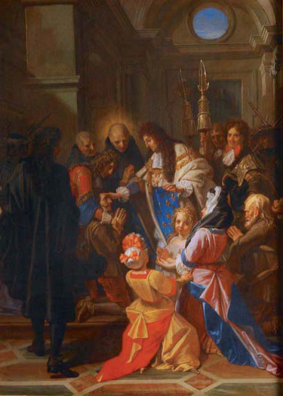 Louis XIV som lindrar sjuka med skarlagensfeber - Jean-Baptiste Jouvenet