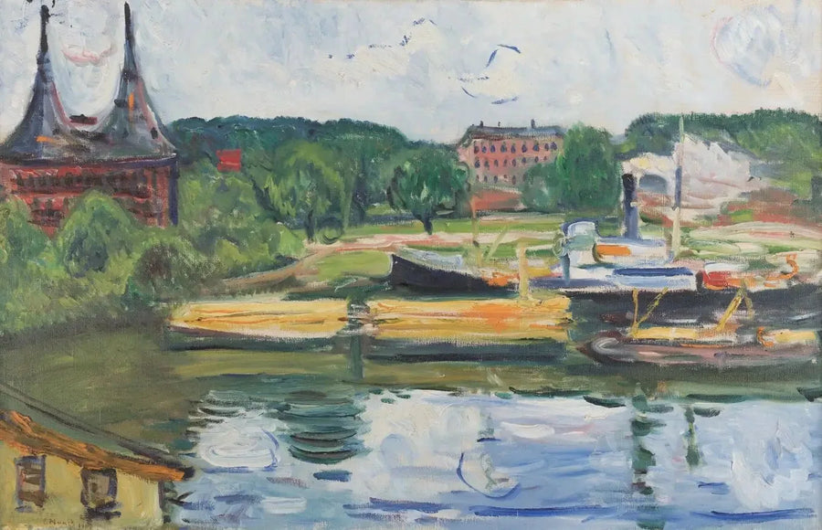 Lübeck med Holstentor - Edvard Munch