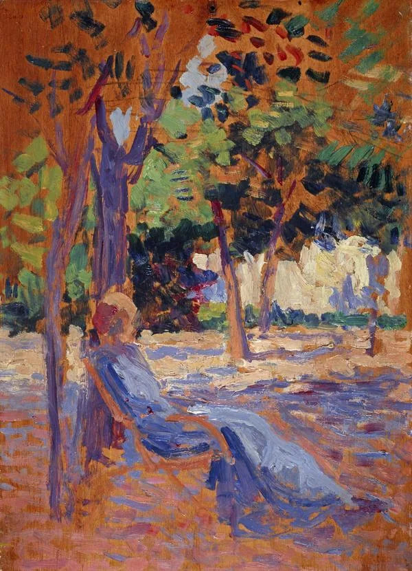 Lucie Cousturier i sin trädgård - Maximilien Luce