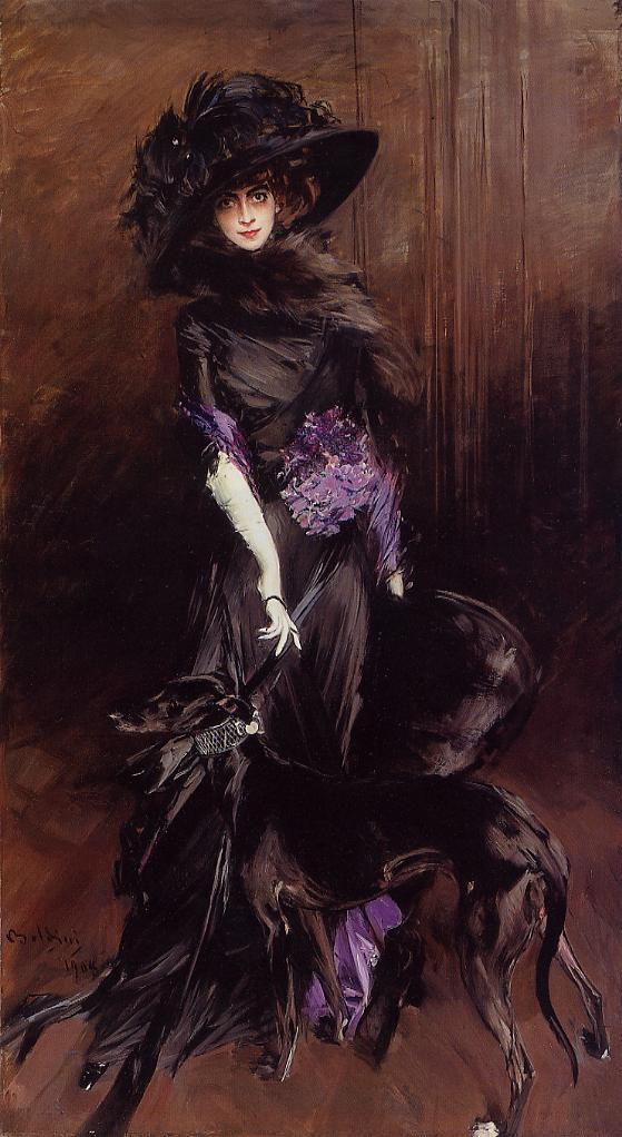 Luisa Casati (1881-1957) med en vinthund - Giovanni Boldini