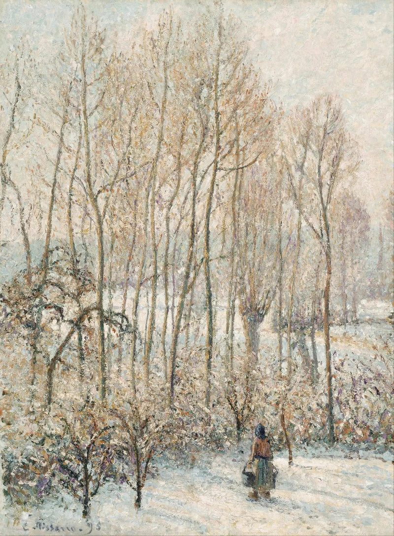 Morgonljus över snön, Éragny-sur-Epte - Camille Pissarro