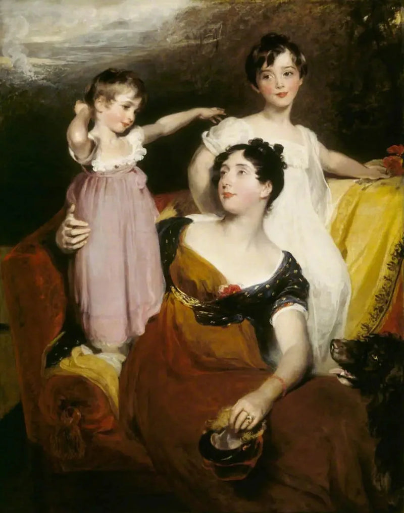 Lydia Elizabeth Hoare, Lady Acland (1786-1856) med sina två söner Thomas, senare 11:e Bt (1809-1898), och Arthur (1811-1857) - Thomas Lawrence