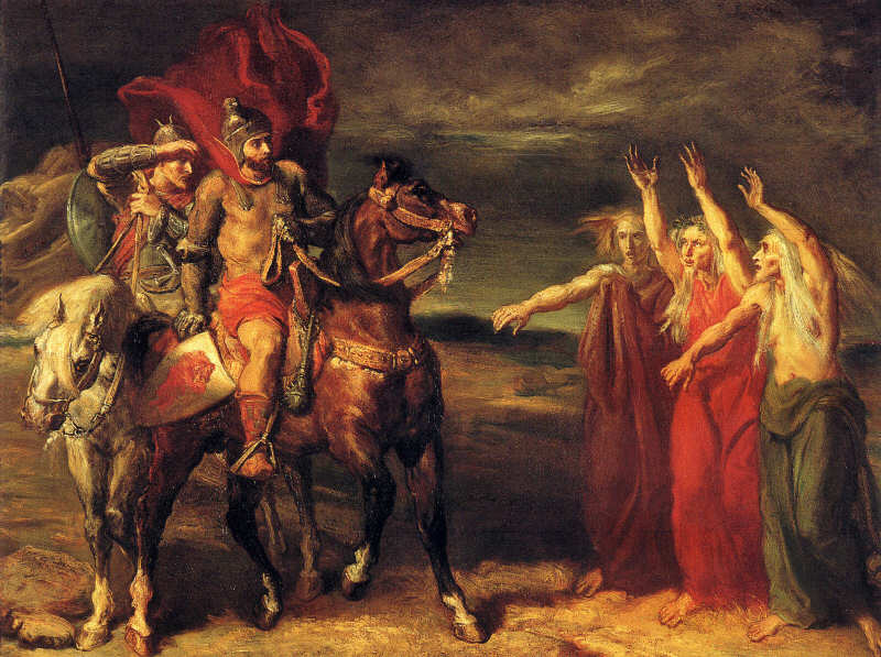 Macbeth och de tre häxorna - Théodore Chassériau