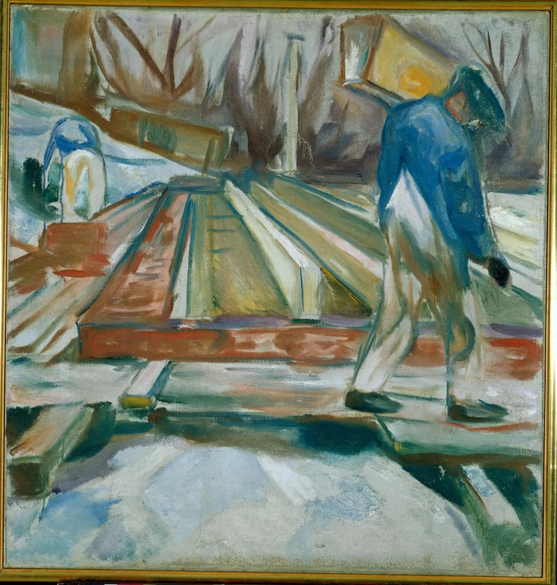 Murare som arbetar på studiohuset - Edvard Munch