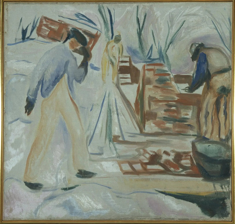 Murare som arbetar på studiohuset - Edvard Munch
