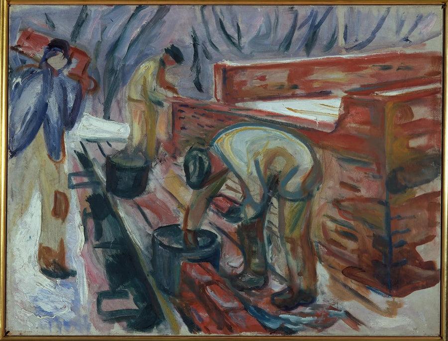 Murare som arbetar på studiohuset - Edvard Munch