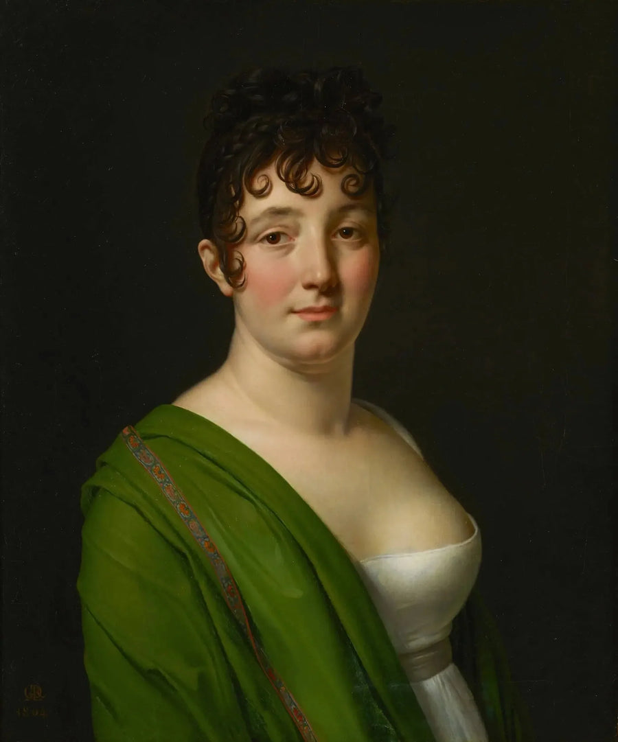 Madame Bocquet med grönt sjal - Anne-Louis Girodet