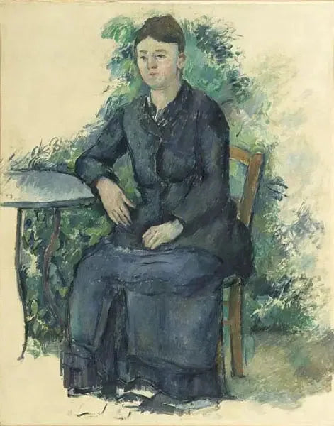 Fru Cézanne i trädgården - Paul Cézanne