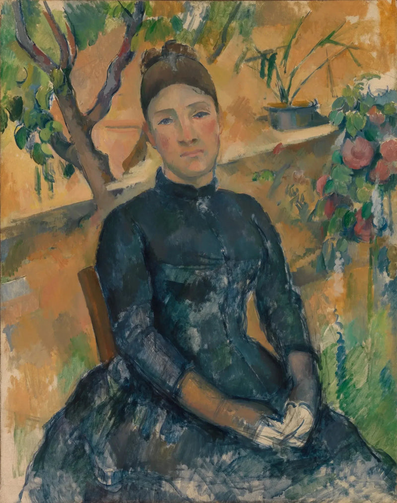 Madame Cézanne i växthuset - Paul Cézanne