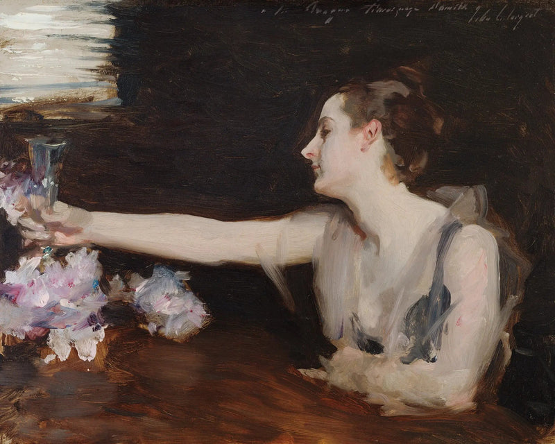 Madame Gautreau som håller en skål - John Singer Sargent