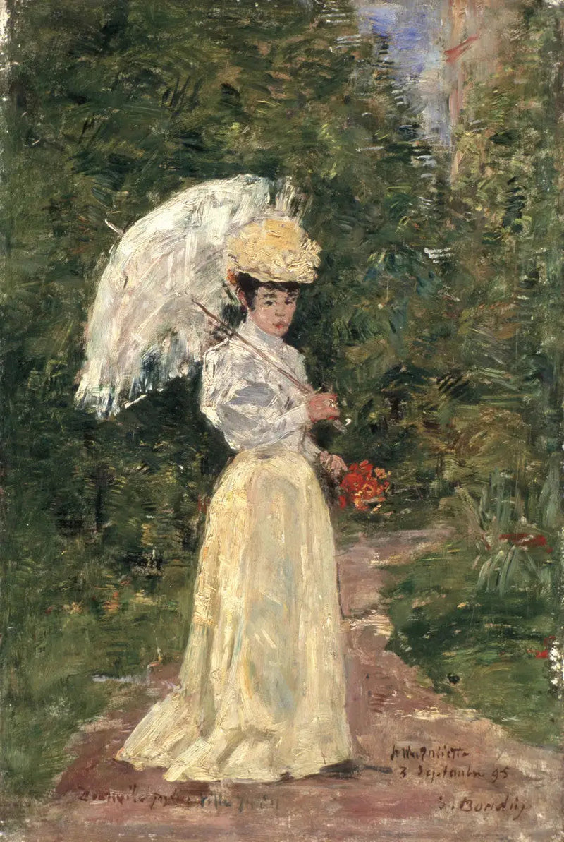 Madame Juliette i trädgården - Eugène Boudin