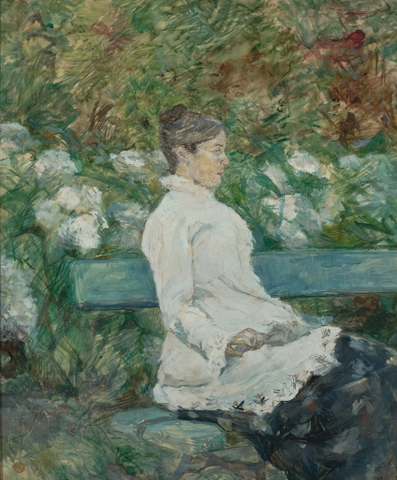 Dame grevinnan Adèle de Toulouse-Lautrec i Malromé-trädgården - Henri de Toulouse-Lautrec