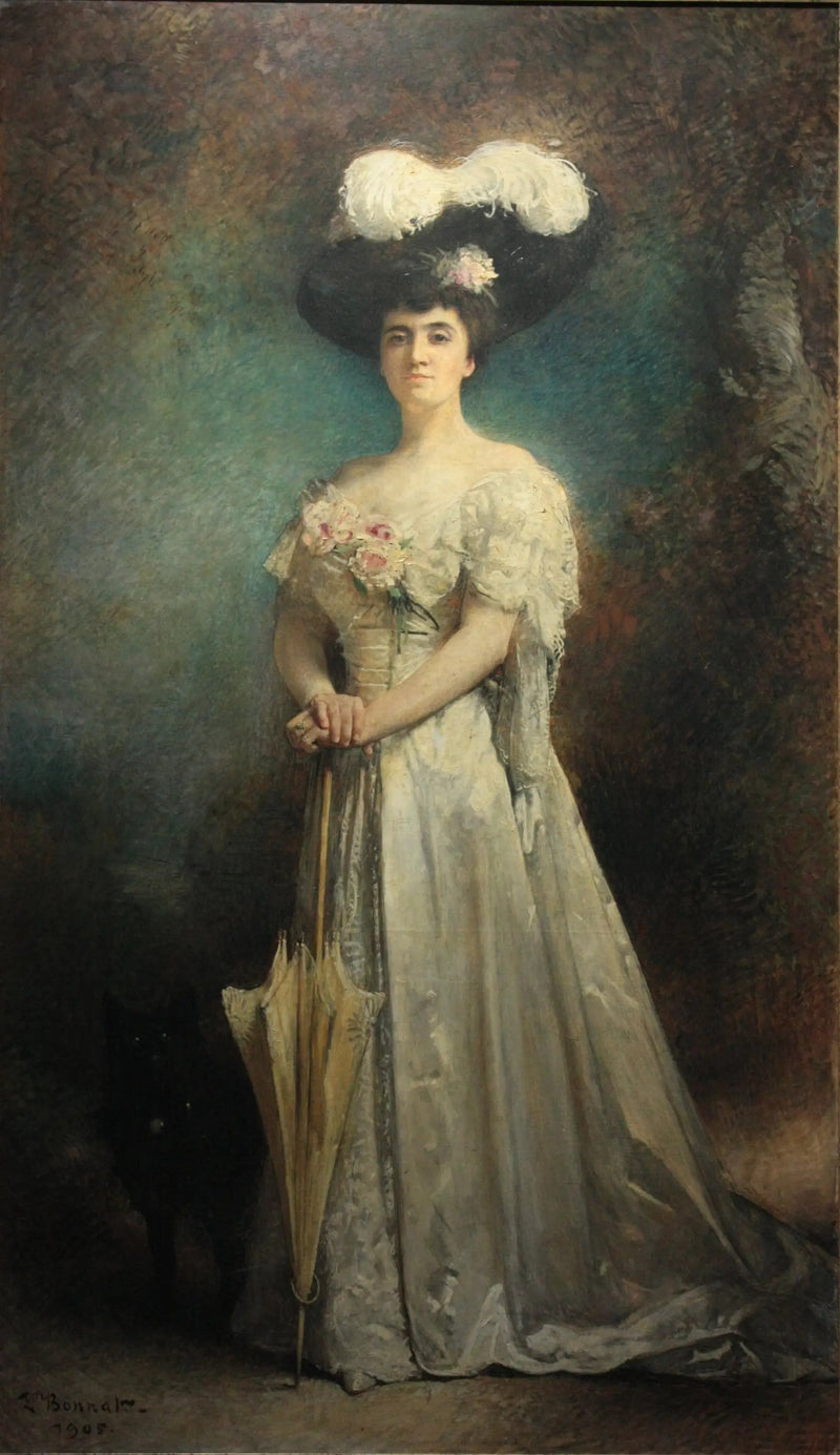 Madame Maurice Pascal och hennes hund Tiny - Léon Bonnat