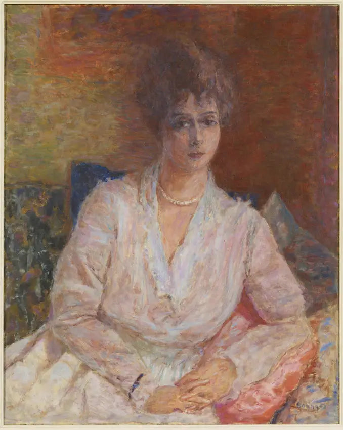 Madame Reine Thadée Natanson med pärlhalsband - Pierre Bonnard