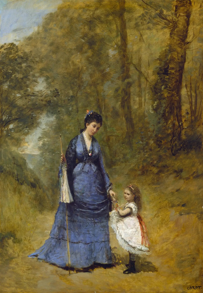 Madame Stumpf och hennes dotter - Jean-Baptiste Camille Corot