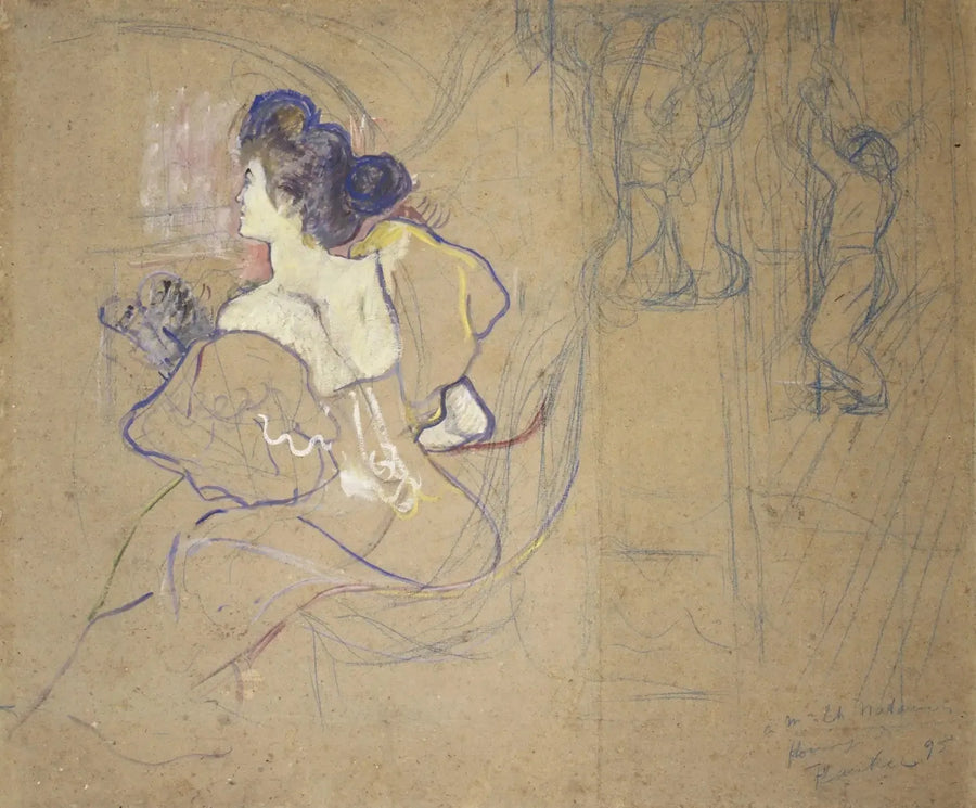 Madame Thadée Natanson (Misia Godebska, 1872-1950) på Teatern - Henri de Toulouse-Lautrec