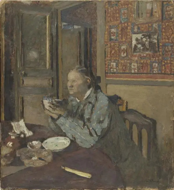 Madame Vuillard i skål - Édouard Vuillard
