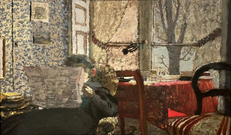 Madame Vuillard läser tidningen - Édouard Vuillard