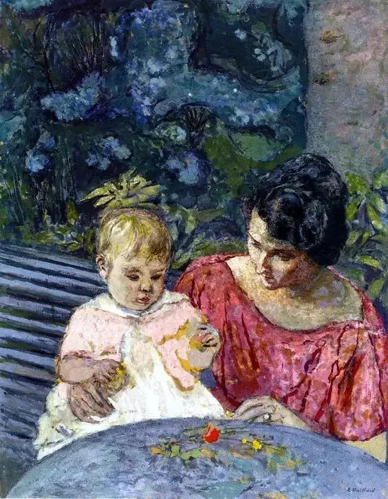 Madeleine Descorps och son Bernard - Édouard Vuillard