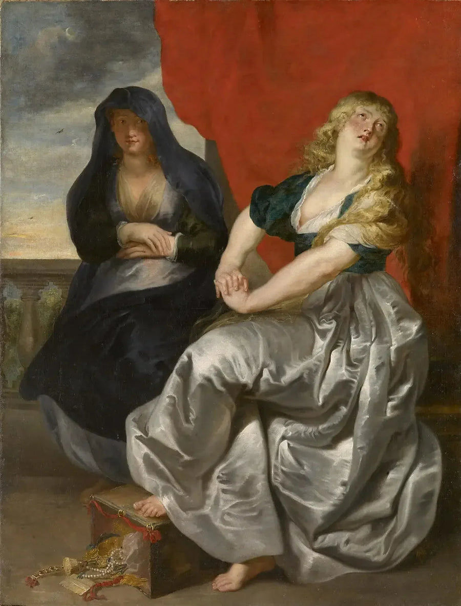 Madeleine ångrar sig med sin syster Marthe - Peter Paul Rubens