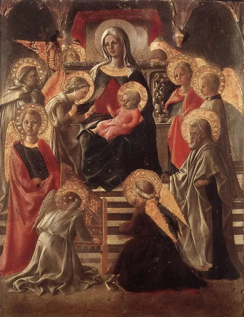 Madonna och barnen på tron med helgon - Fra Filippo Lippi