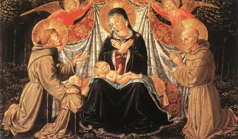 Madonna med barn med Sts Francis Bernardine, Fra Jacopo - Benozzo Gozzoli